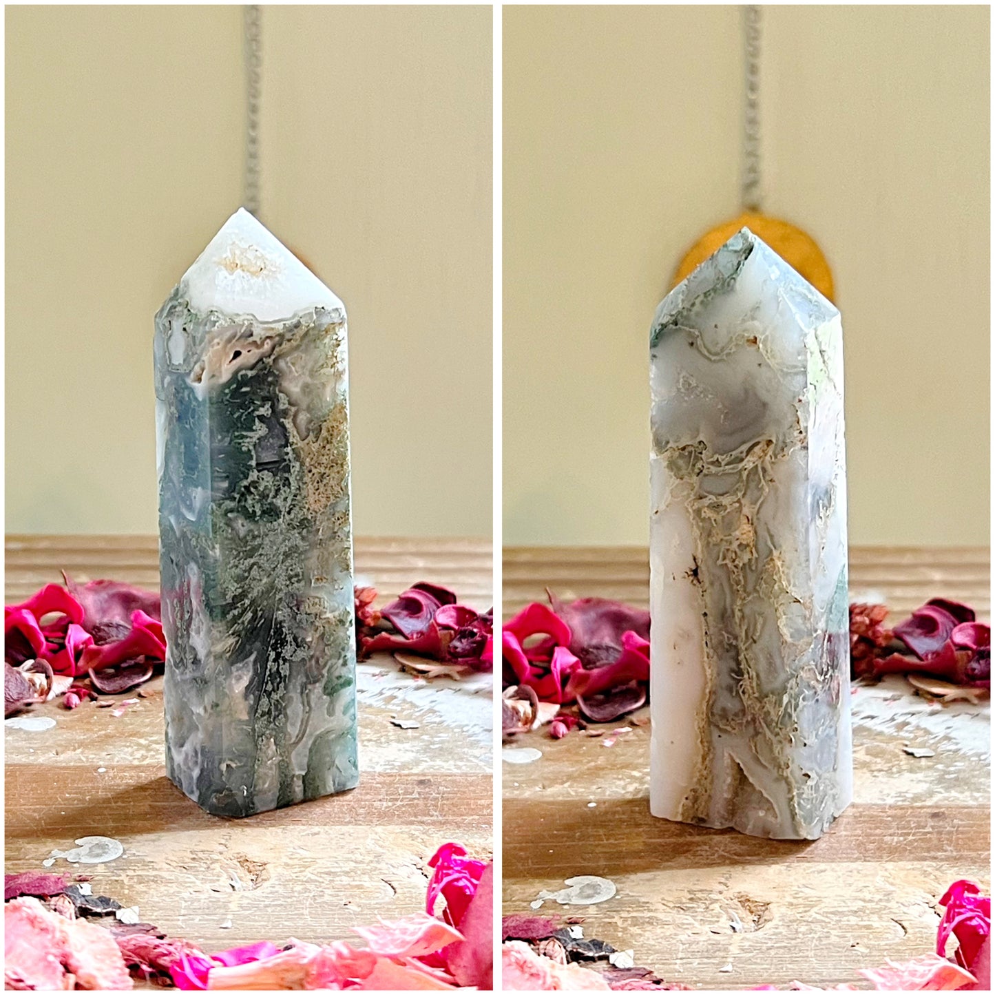 Druzy Moss Agate Towers