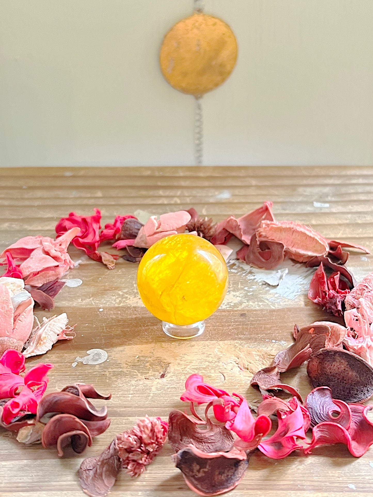 Yellow Fluorite X Mica Spheres