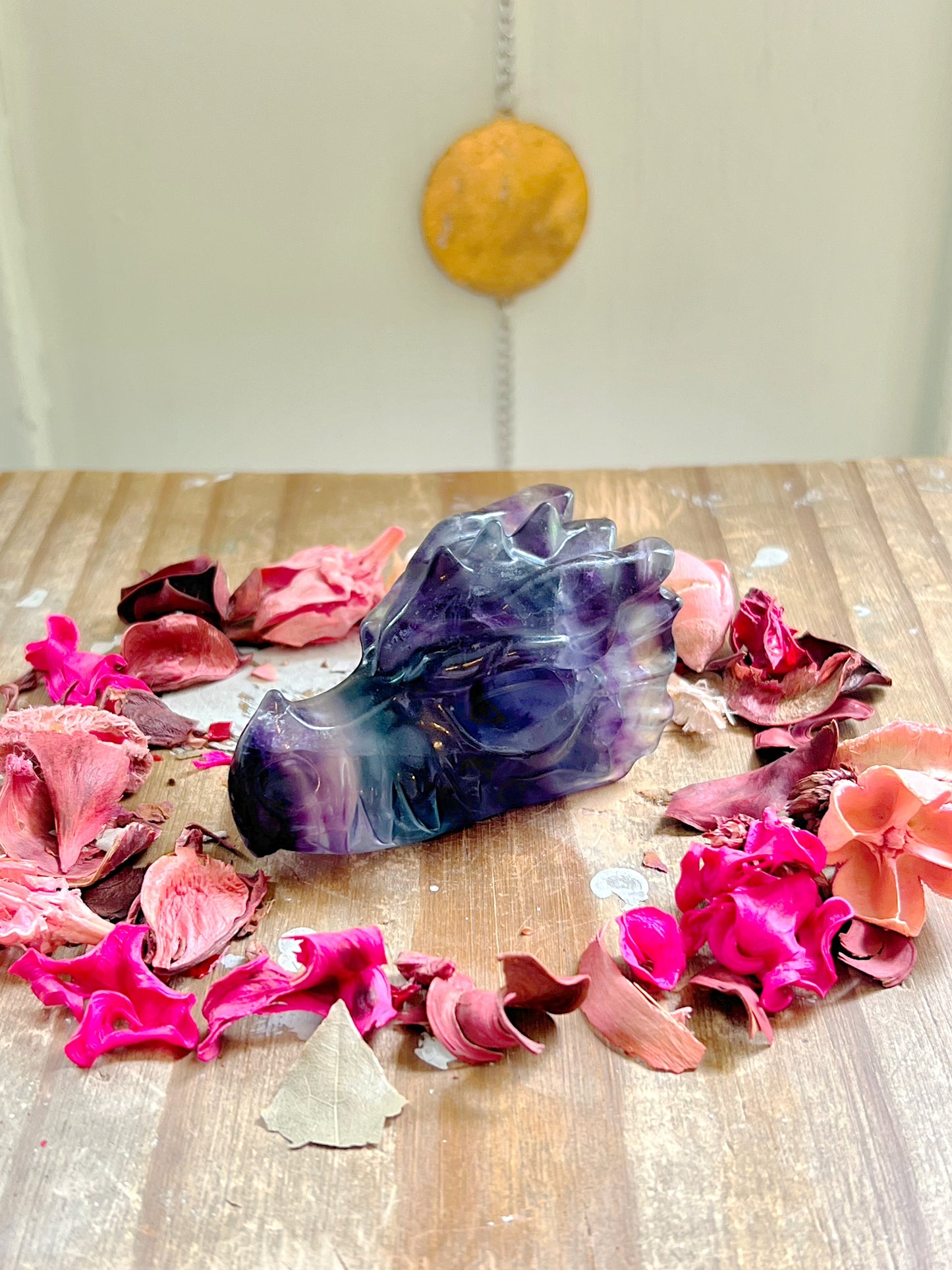 Fluorite Dragon Head Carvings