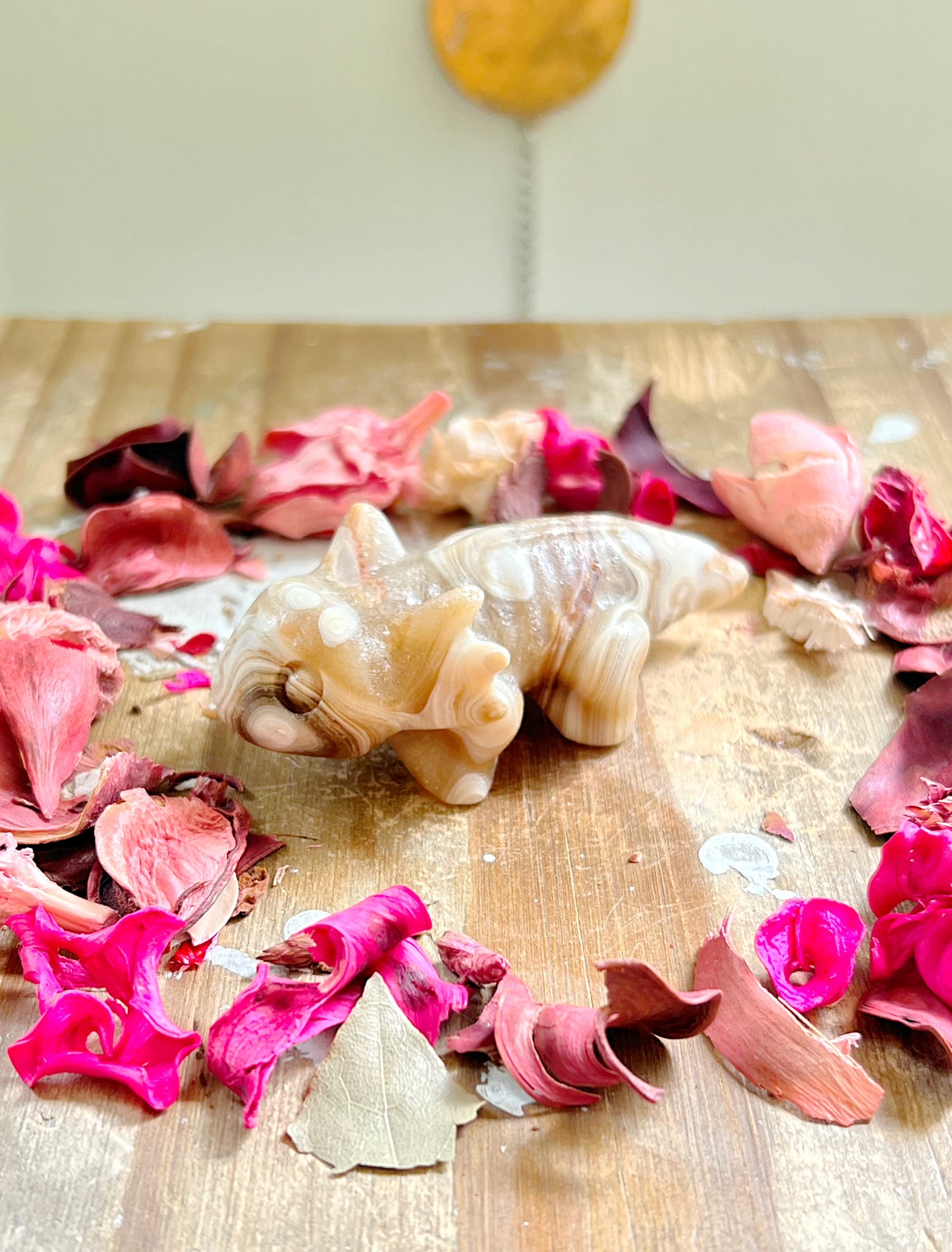 Amber Calcite Axolotl Carvings