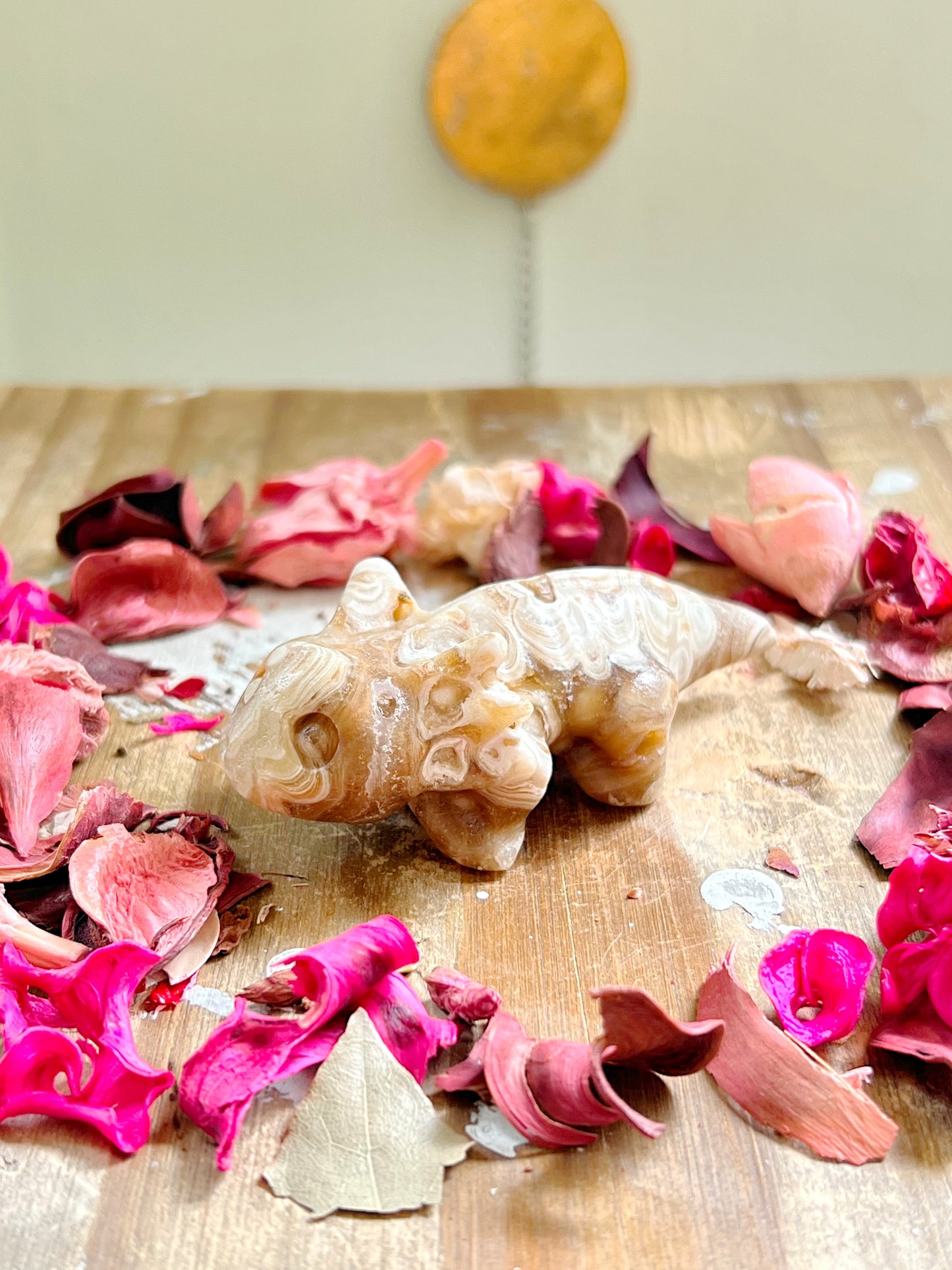 Amber Calcite Axolotl Carvings