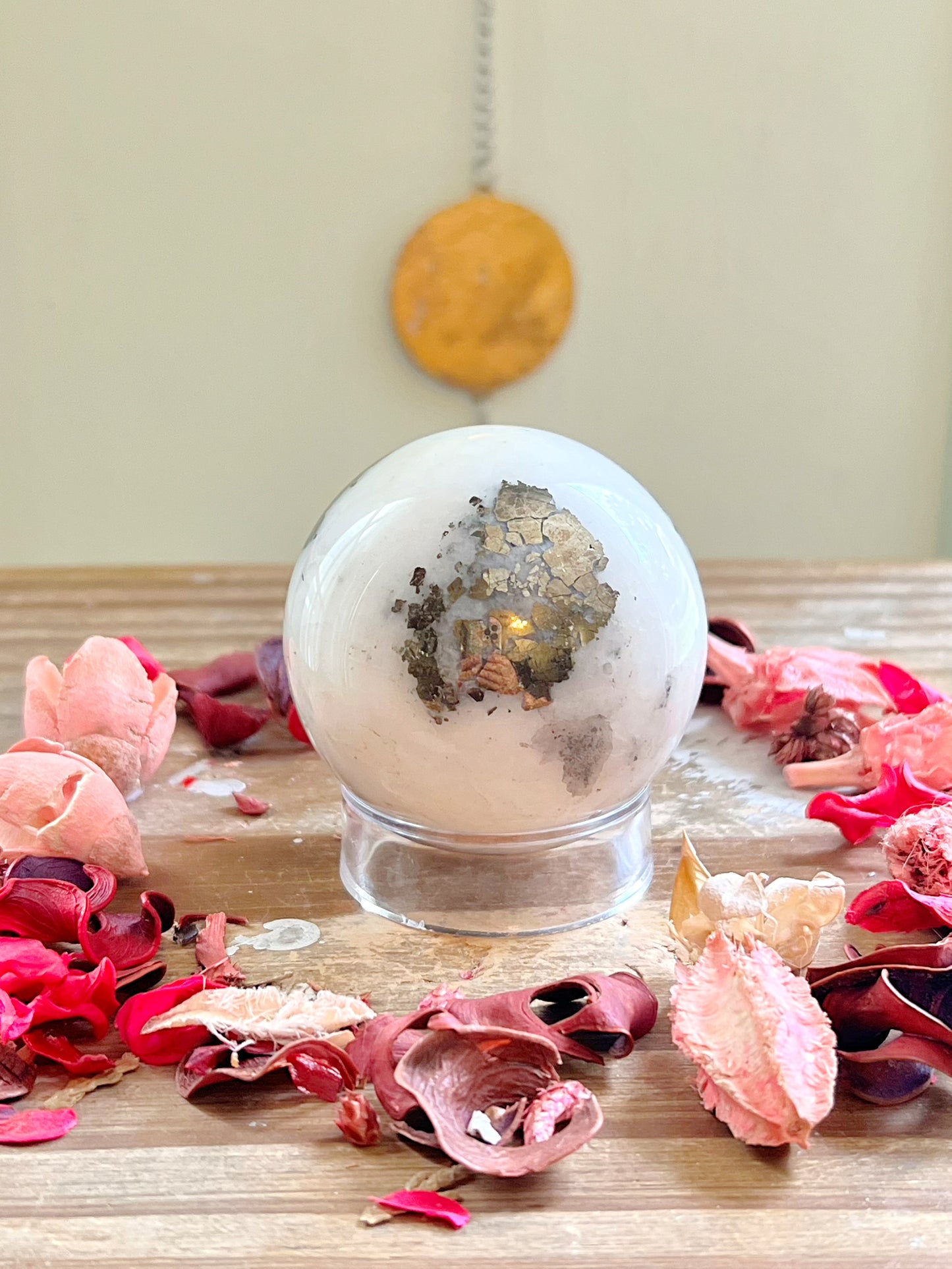 Pyrite X Quartz Sphere