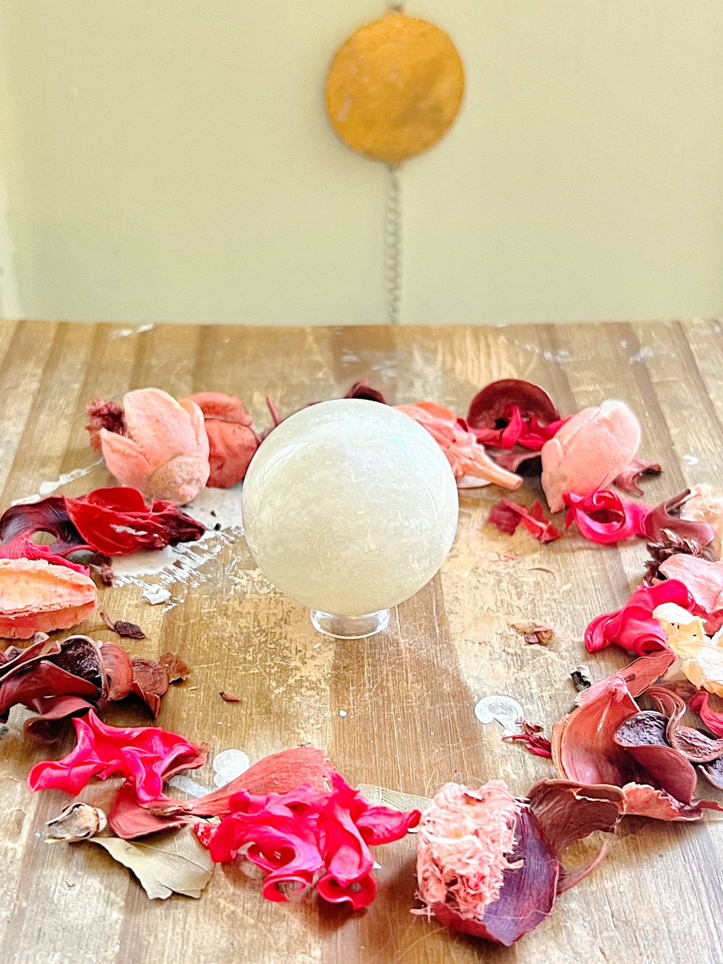 Blue Flash Moonstone Sphere