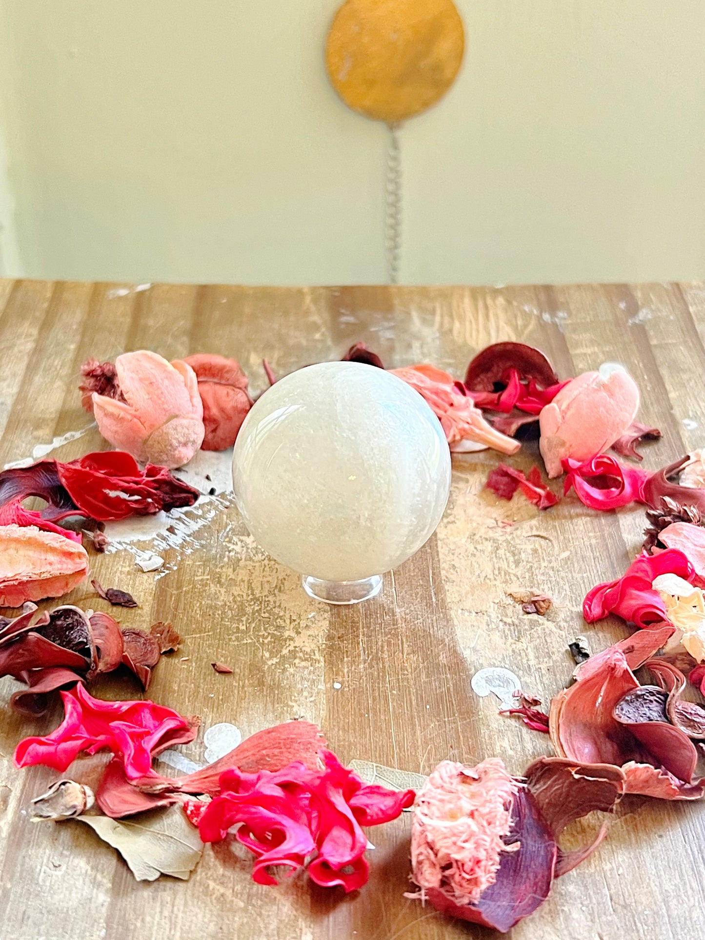 Blue Flash Moonstone Sphere