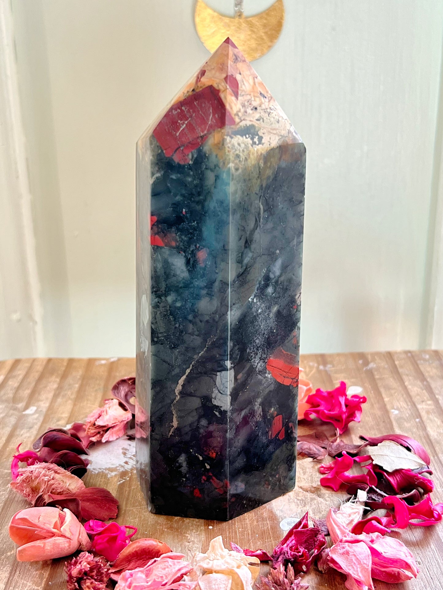 XL African Bloodstone Tower