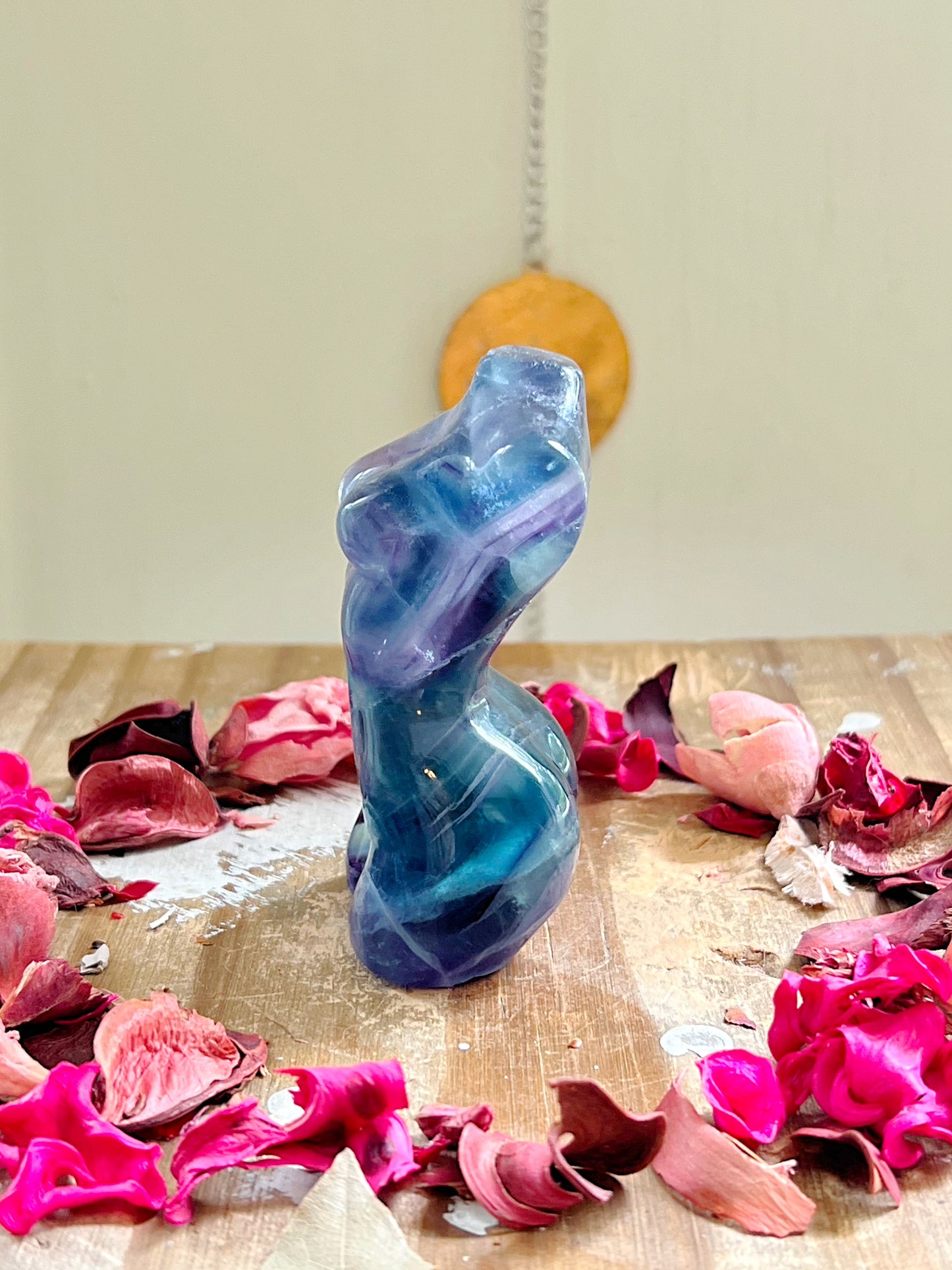 Fluorite Goddess Body Carving