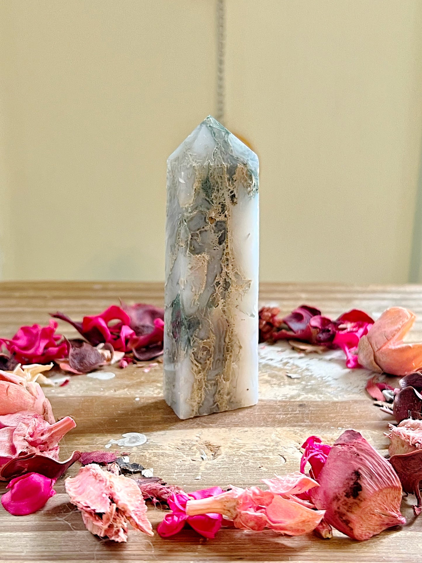 Druzy Moss Agate Towers