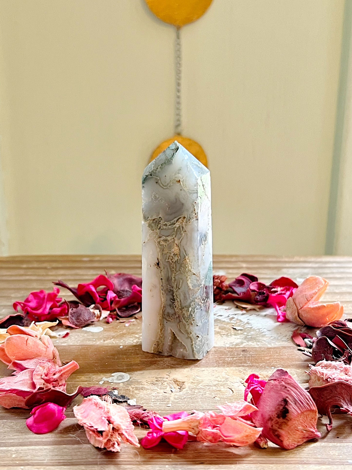 Druzy Moss Agate Towers