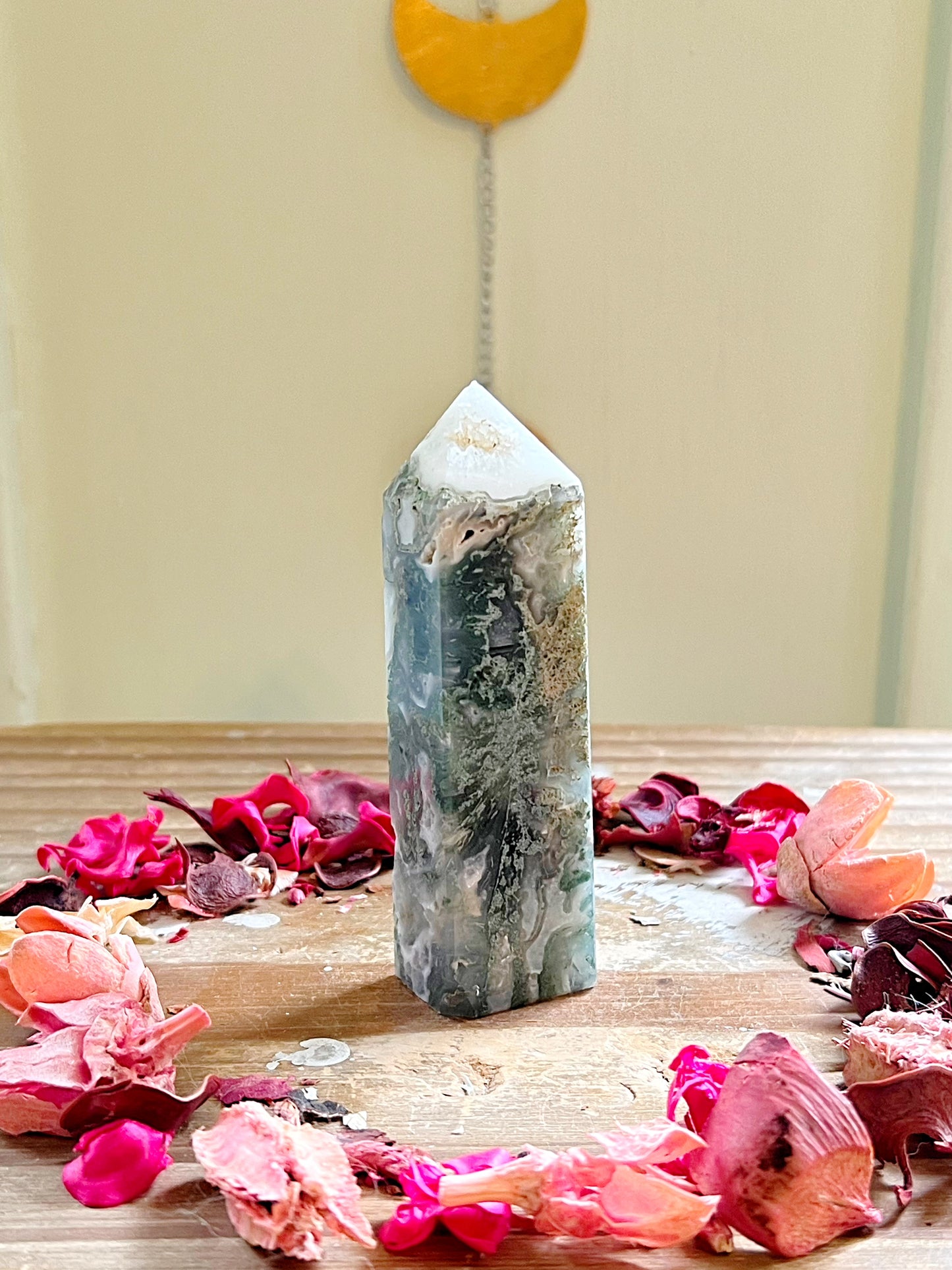 Druzy Moss Agate Towers