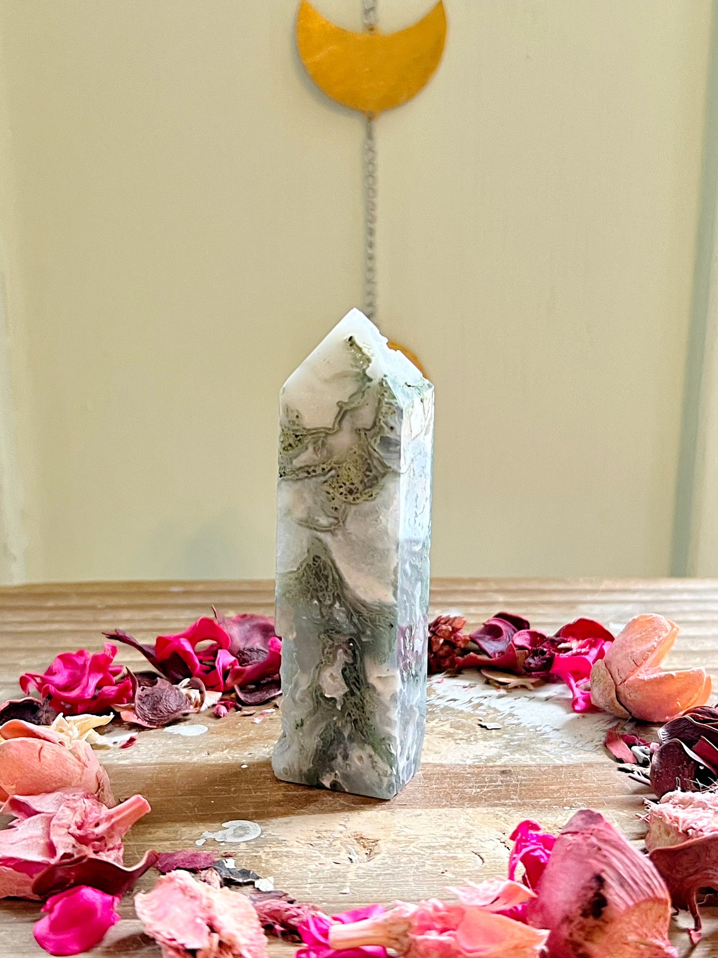 Druzy Moss Agate Towers