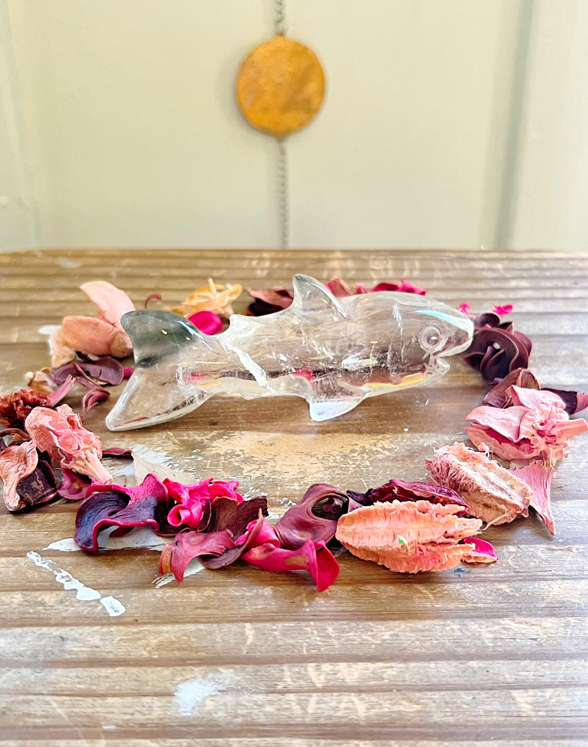 Garden Quartz Shark Carvings