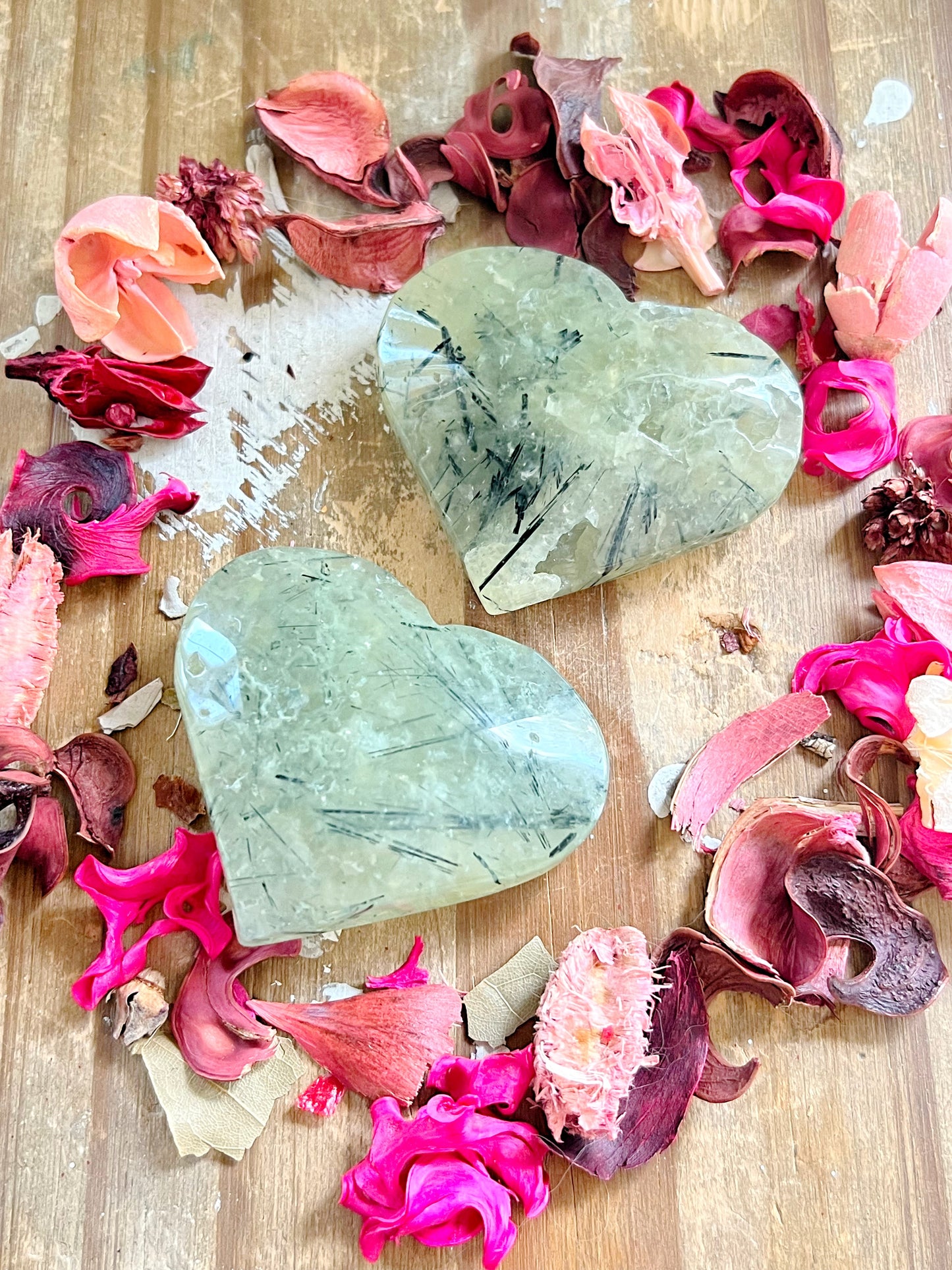 Prehnite Heart Palms