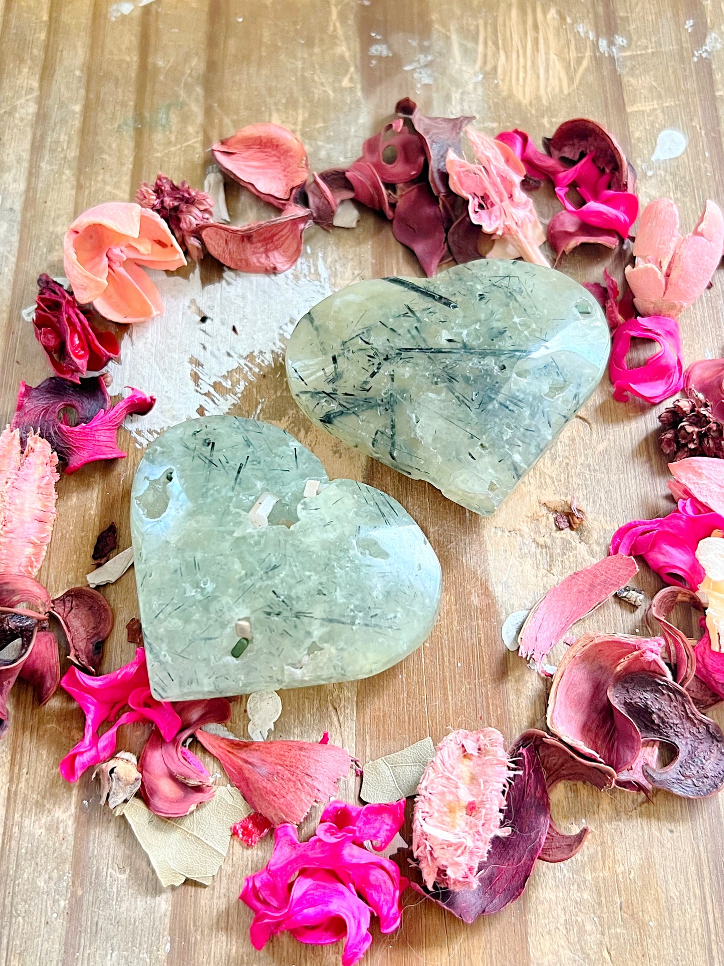 Prehnite Heart Palms