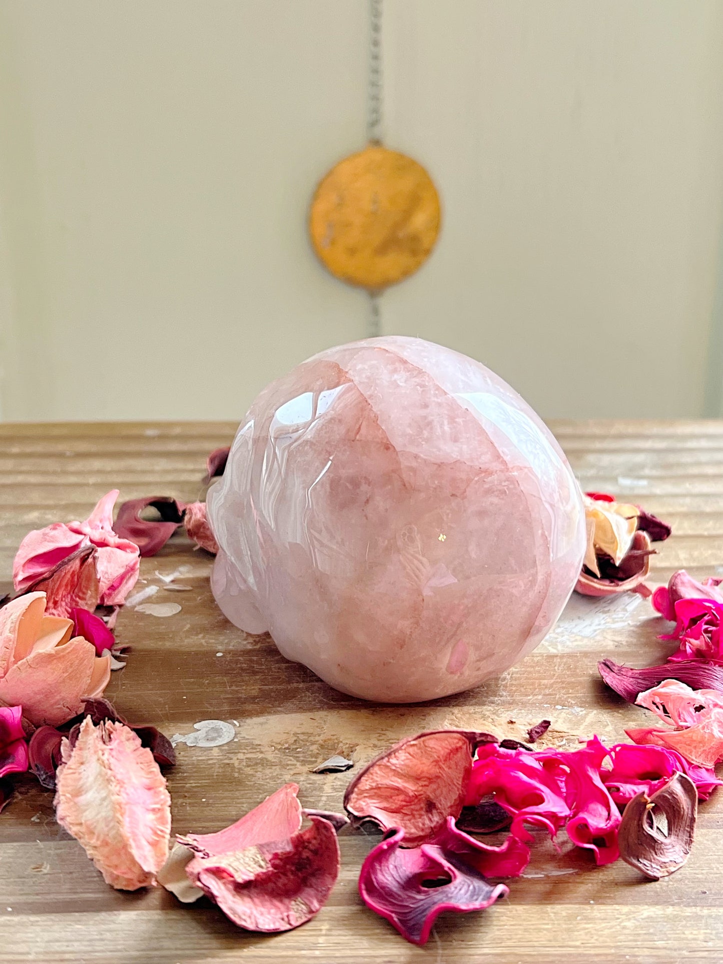 Fire Quartz Skull Carving