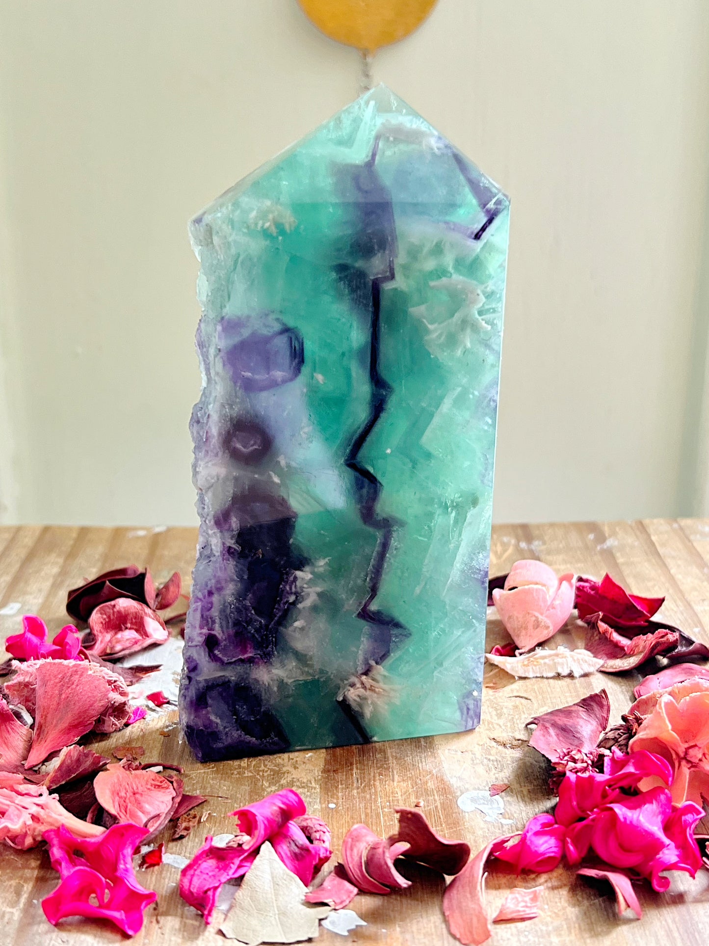 Feather Fluorite Half-Polished Towers