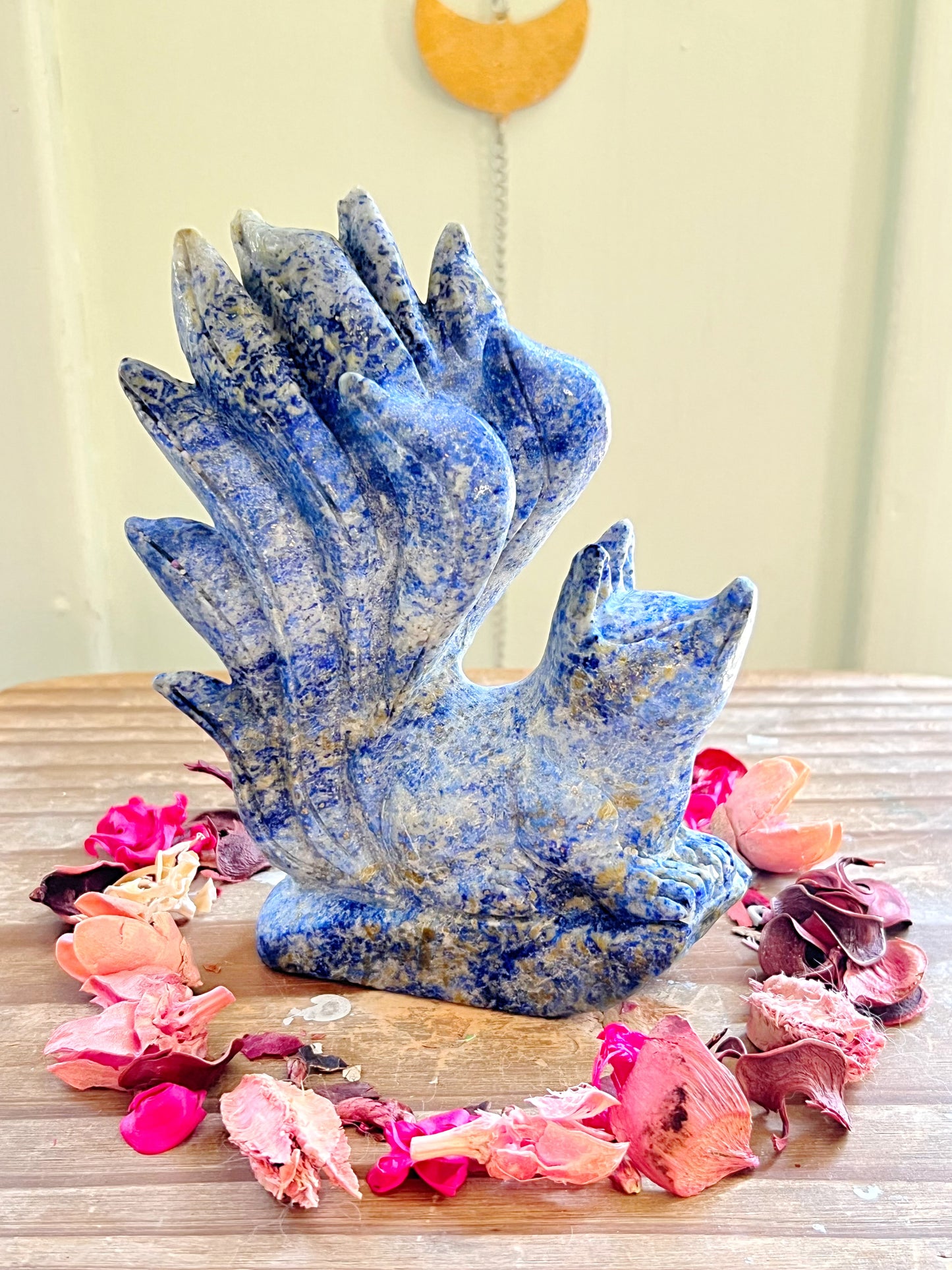 Lapis Lazuli Ninetail Fox Carving