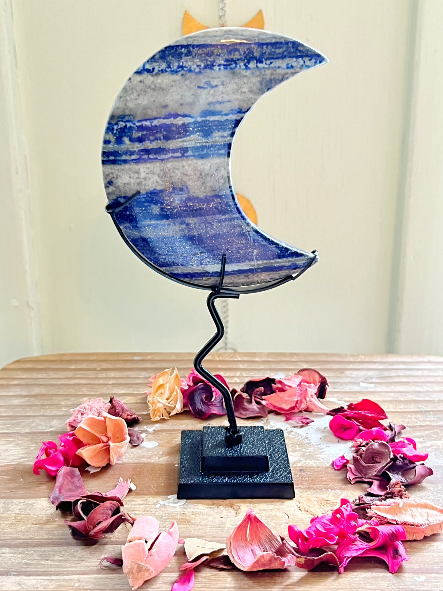 Lapis Lazuli Moon on Stand
