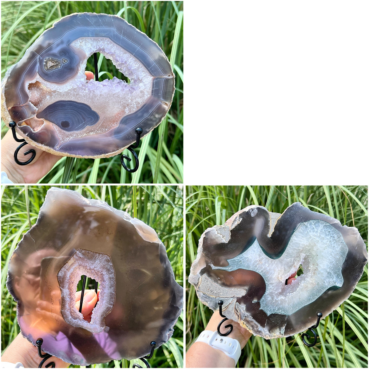 XL Agate x Amethyst x Quartz Slabs with Stands