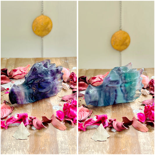Fluorite Dragon Head Carvings