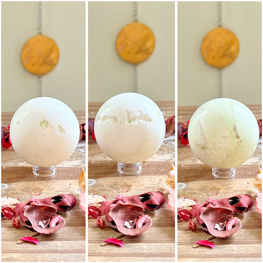 Druzy Citron Chrysoprase Spheres