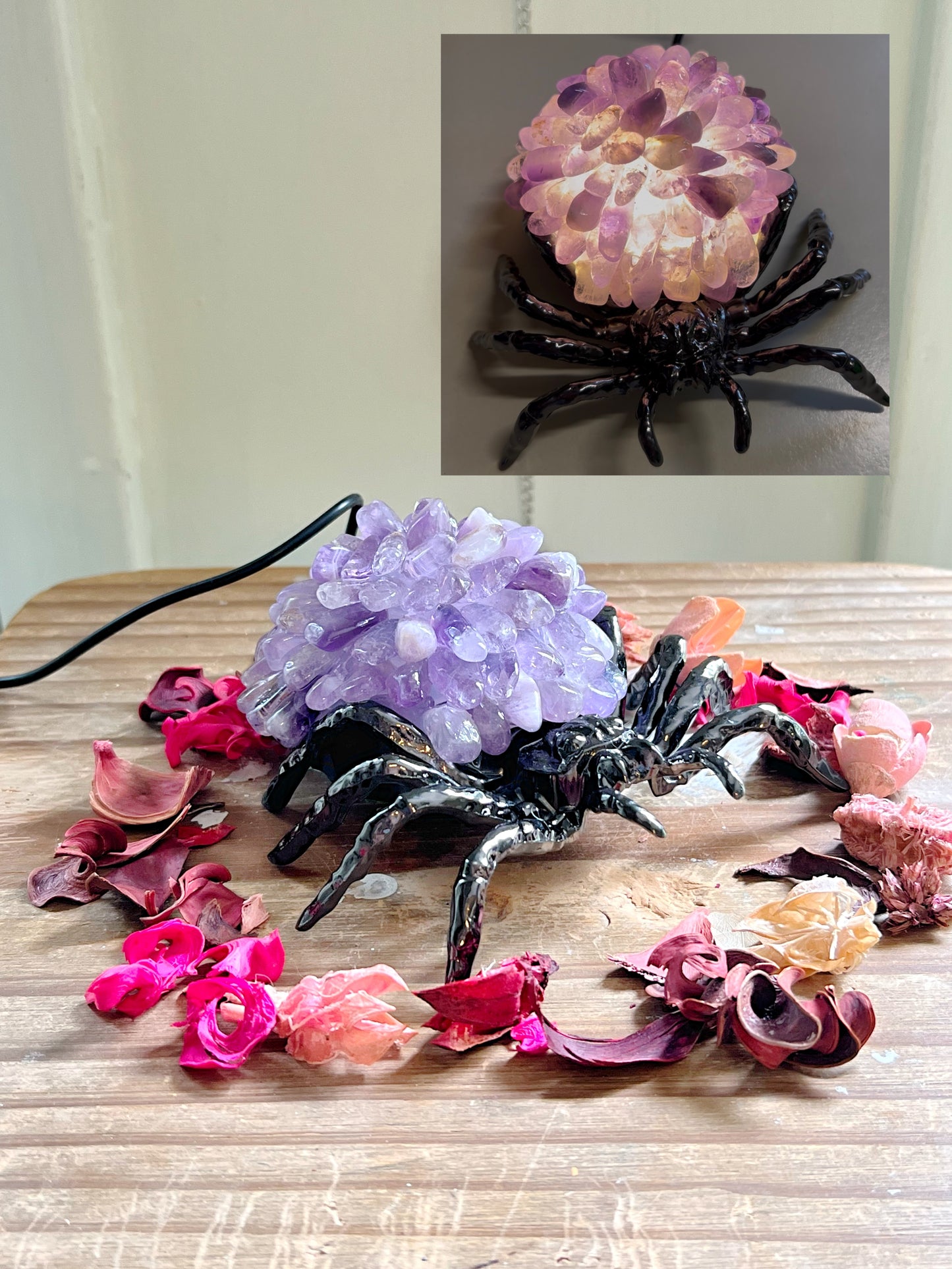 Amethyst Spider Lamp