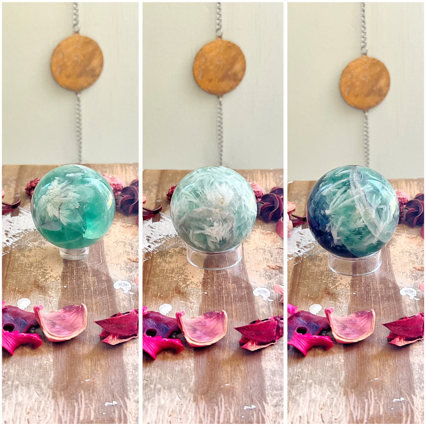 Feather Fluorite Spheres