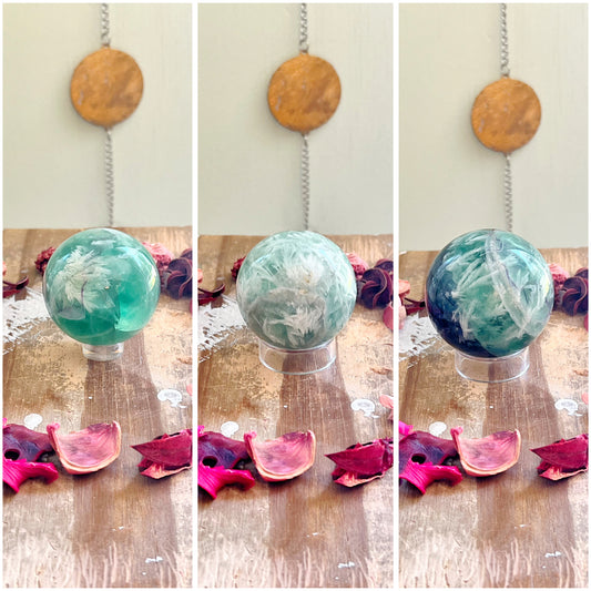Feather Fluorite Spheres