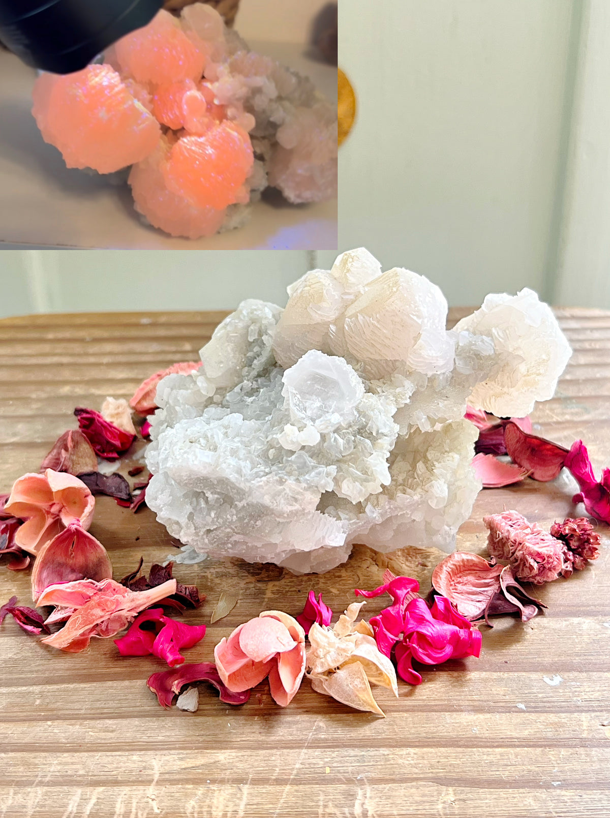 Raw UV Reactive Pink Calcite Specimen