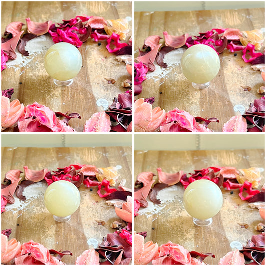 High-quality Green Moonstone Spheres