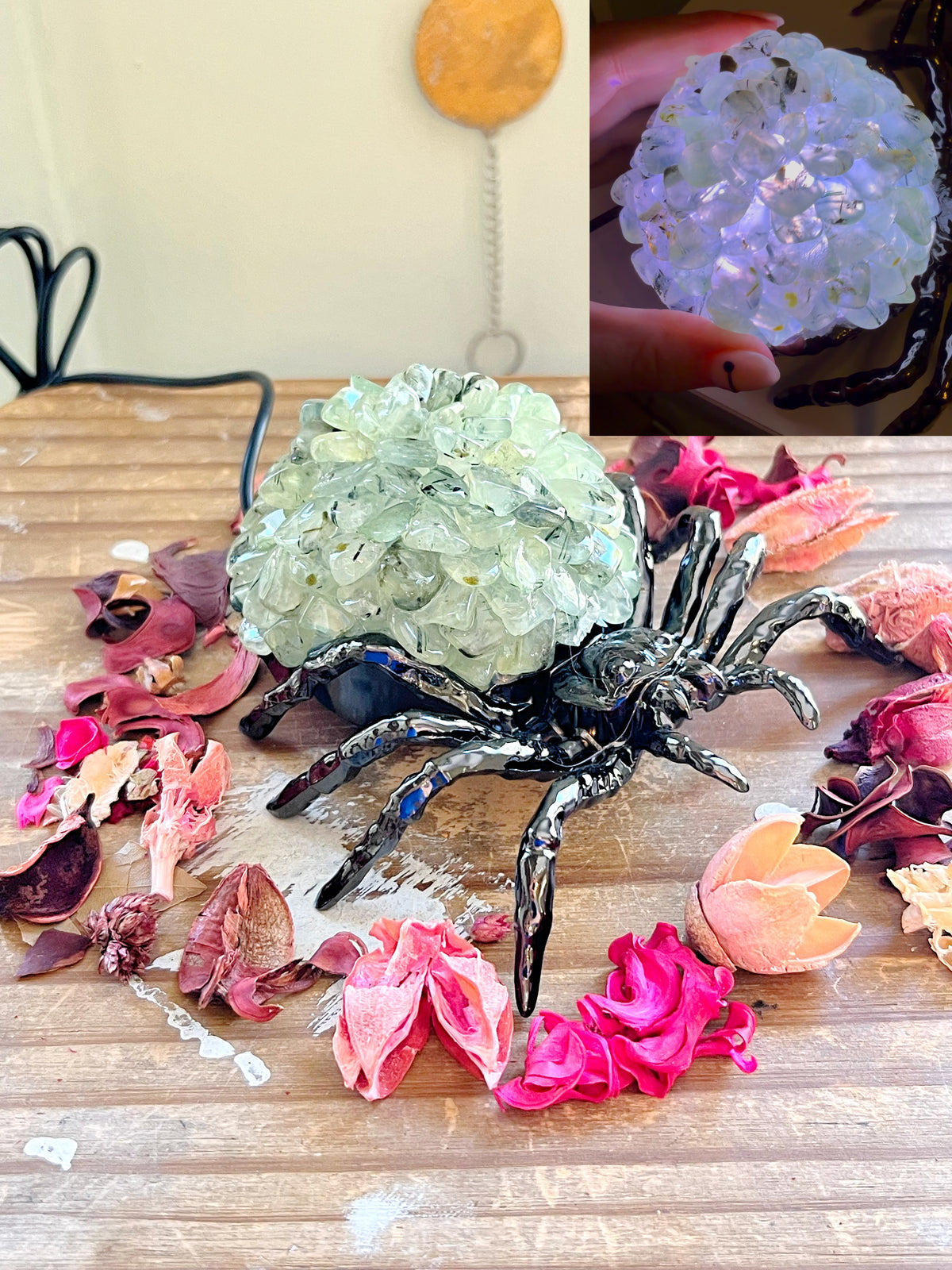 Prehnite Spider Lamp
