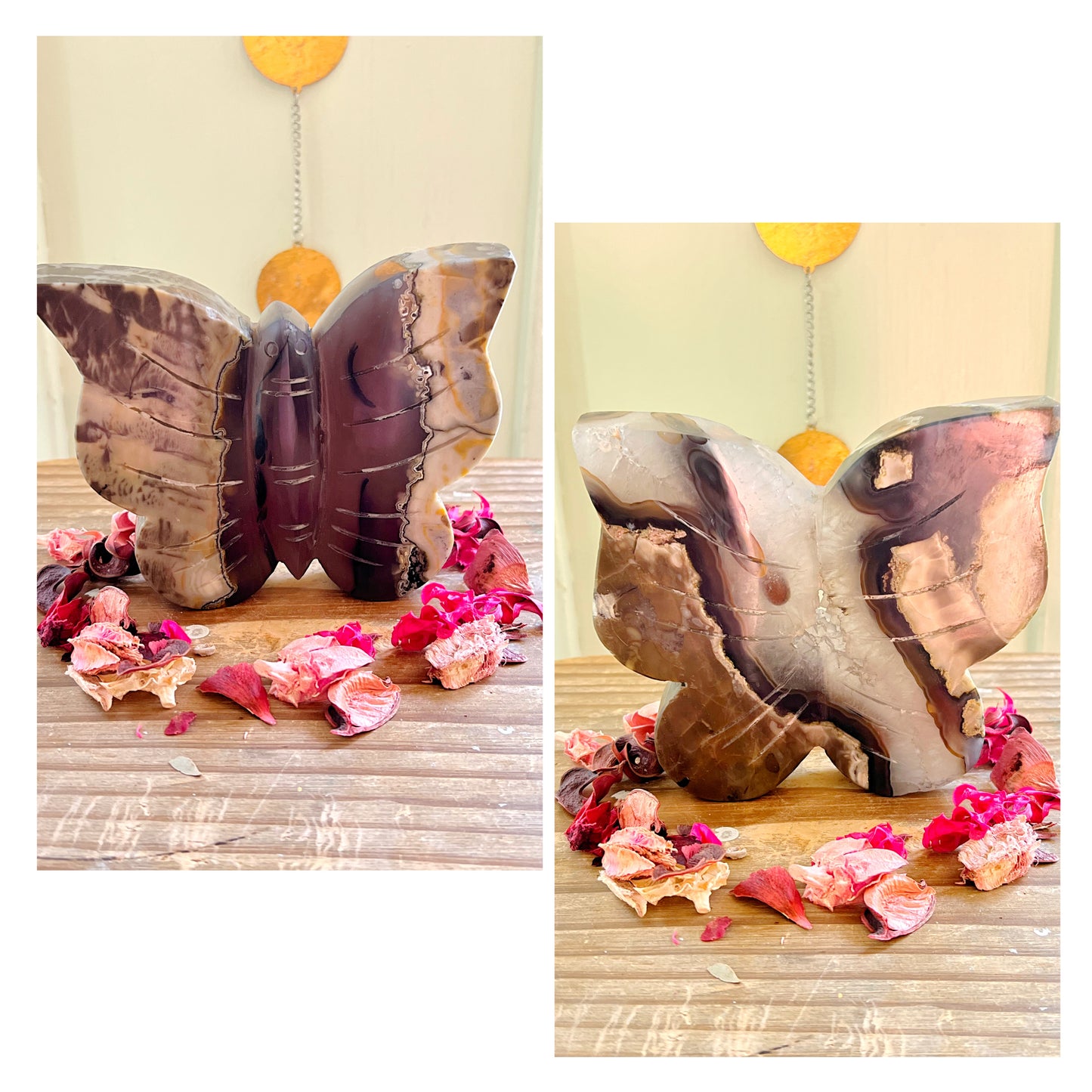 XL Volcano Agate Butterflies UV REACTIVE