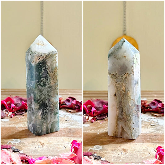Druzy Moss Agate Towers