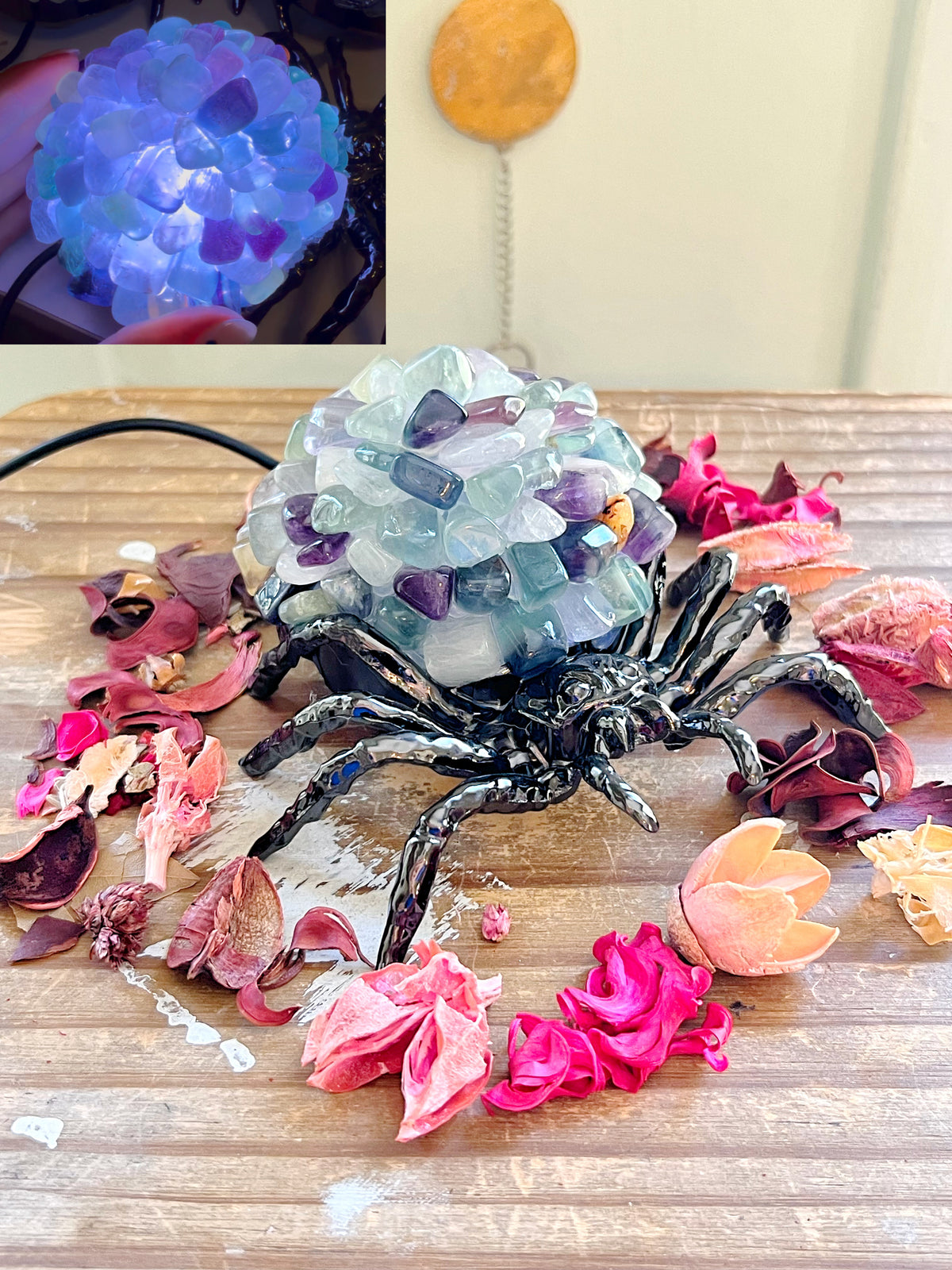 Fluorite Spider Lamp