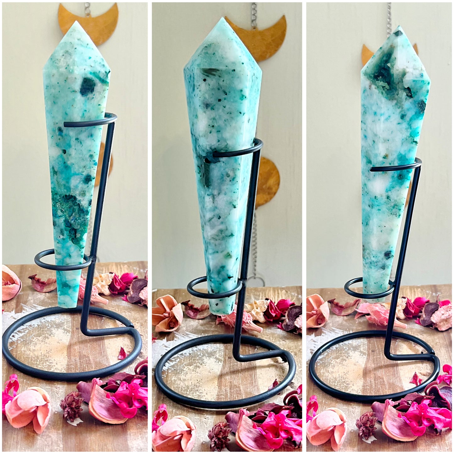 Phoenix Stone Wands on Stands