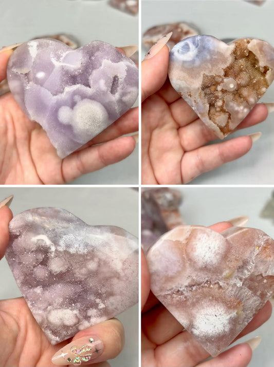 Top Quality Flower Agate Hearts