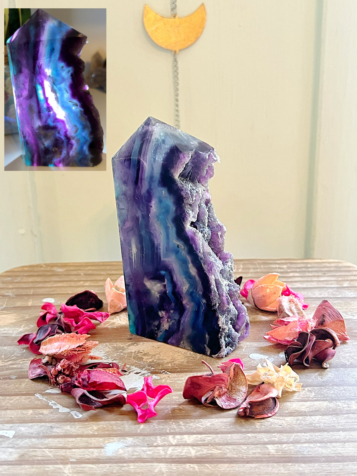 Fluorite Half-Polished Tower