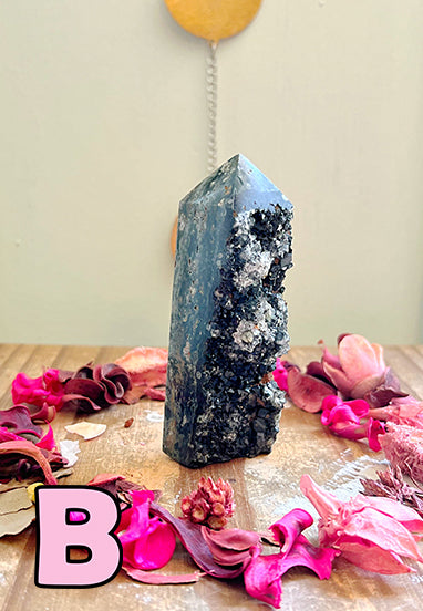 Rose and Quartz - Towers - Druzy Flower Ocean Jasper Tower B2