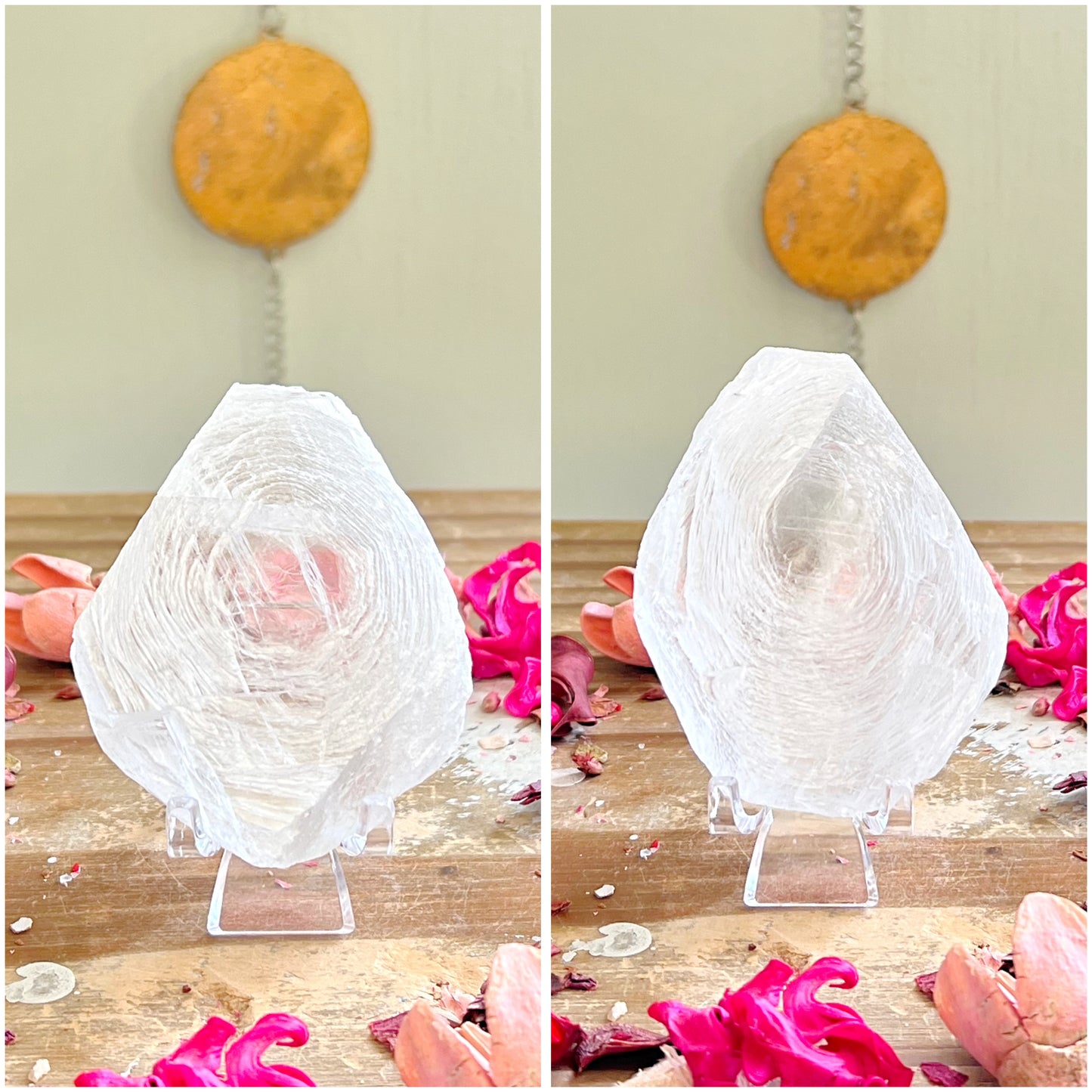 Pure Selenite on Stands