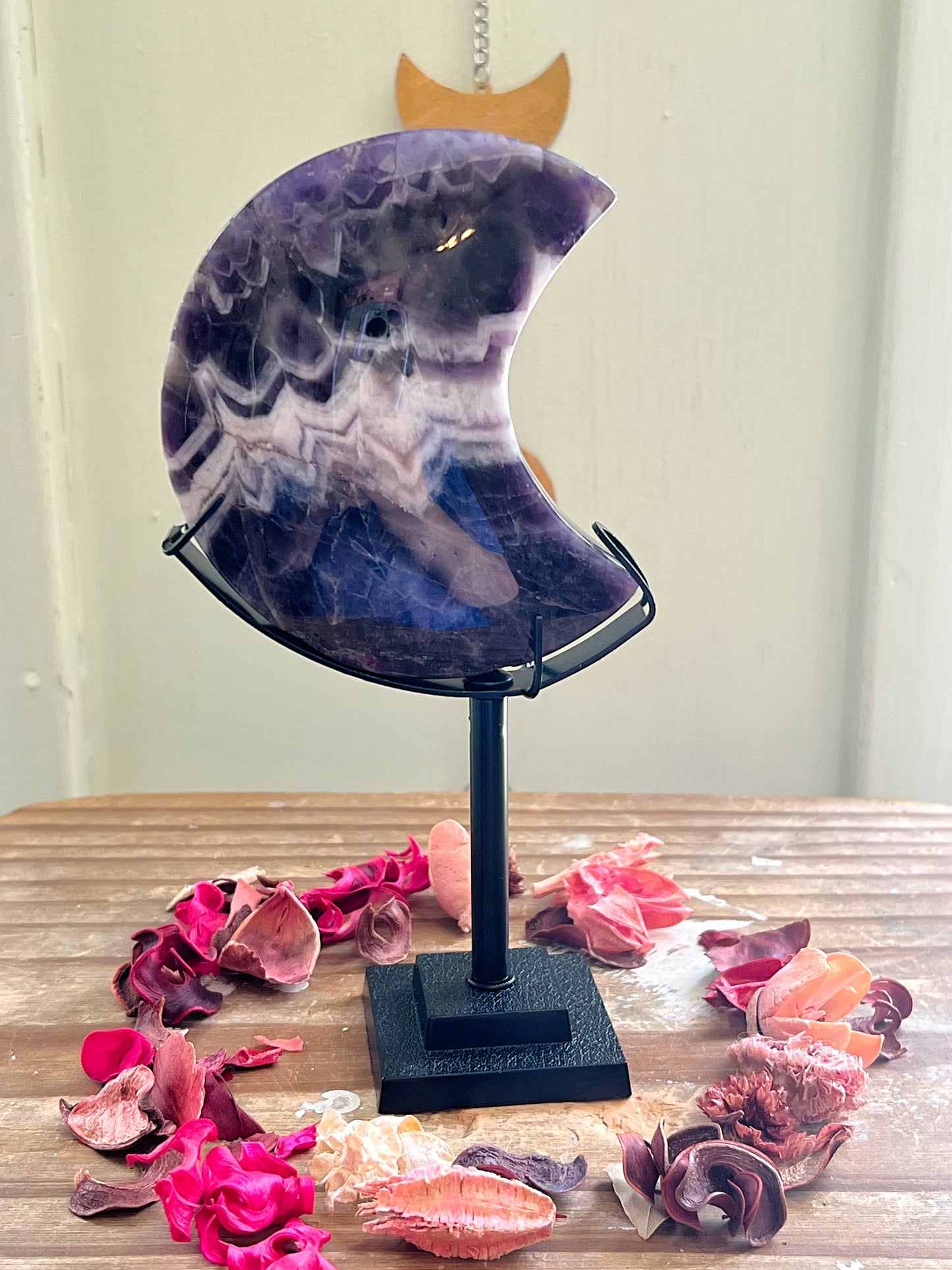 Dream Amethyst Moon on Stand