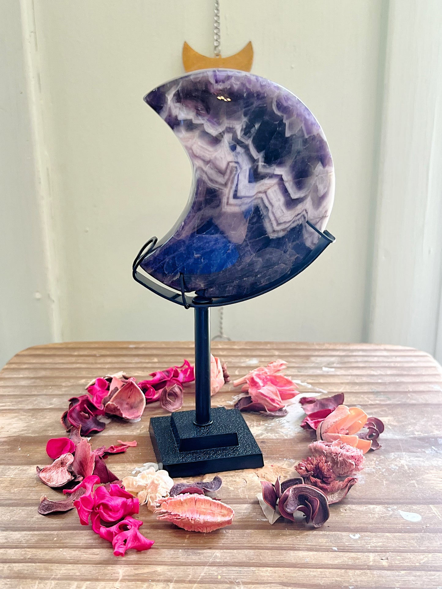 Dream Amethyst Moon on Stand