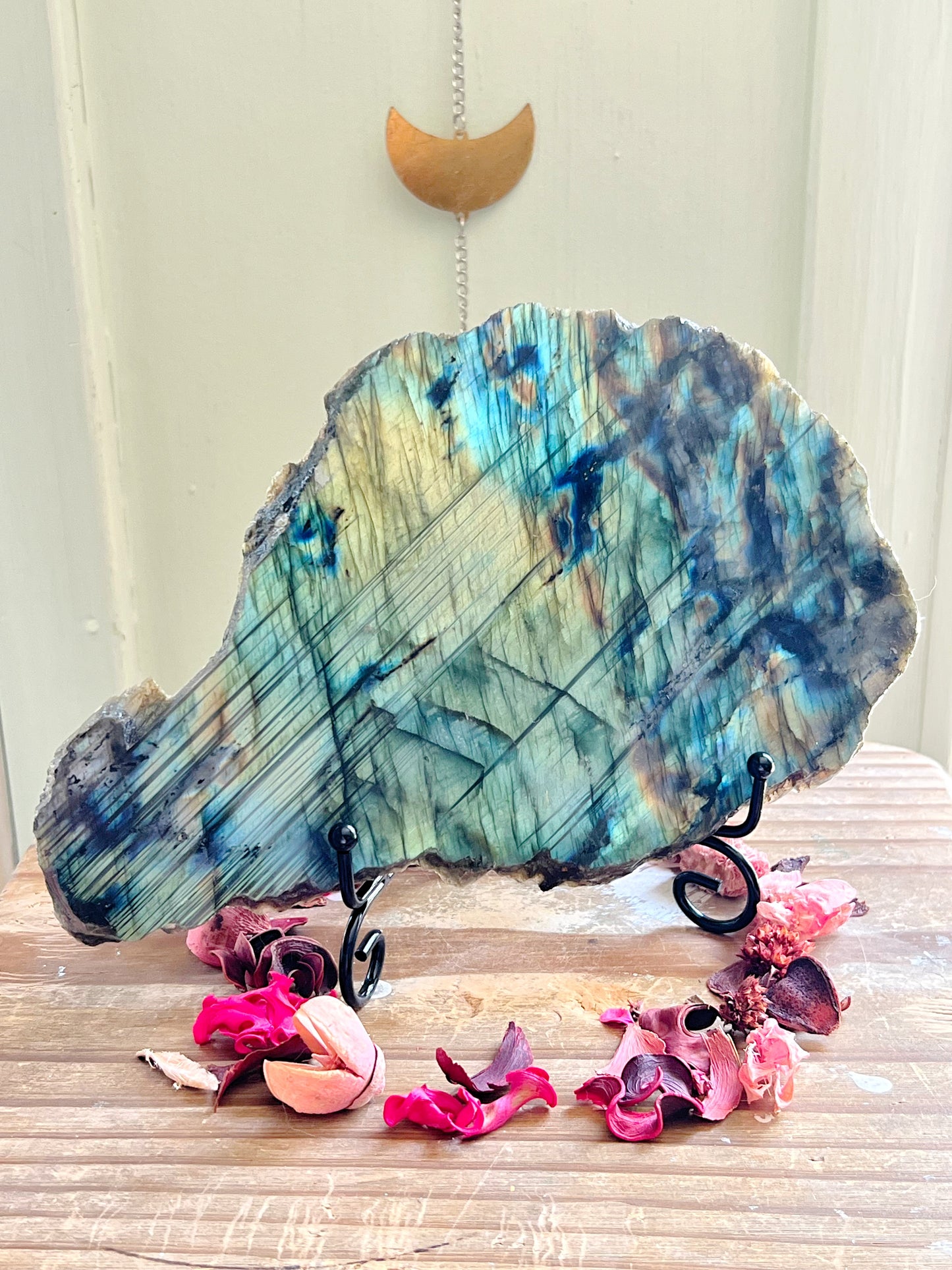 XL Labradorite Slab with Stand