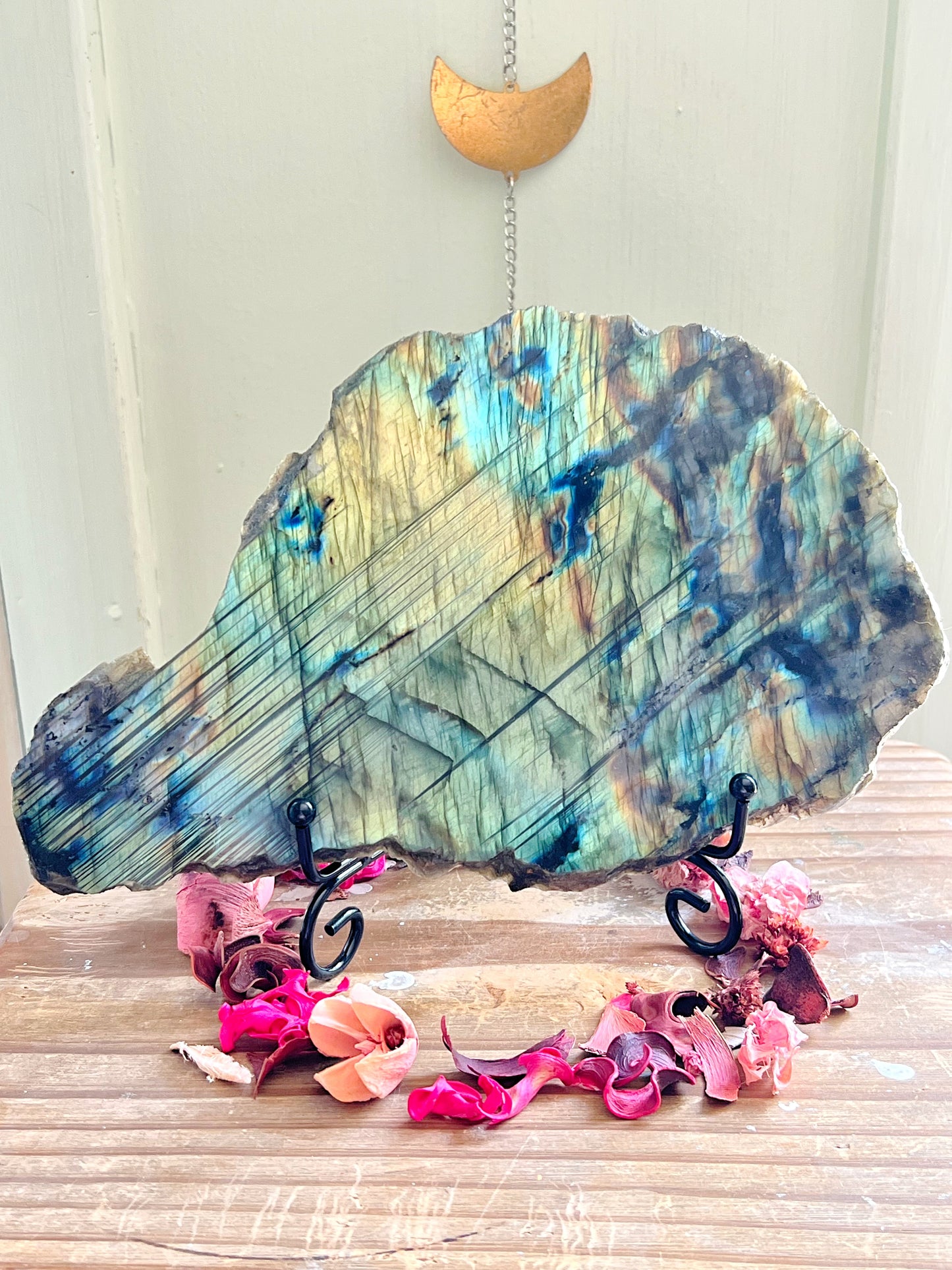 XL Labradorite Slab with Stand