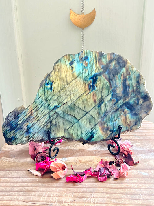 XL Labradorite Slab with Stand