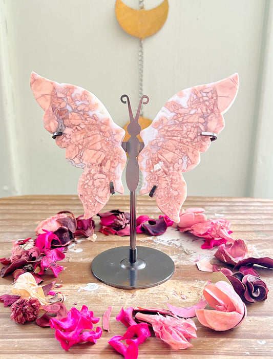Pink Candy Agate Butterfly Wings