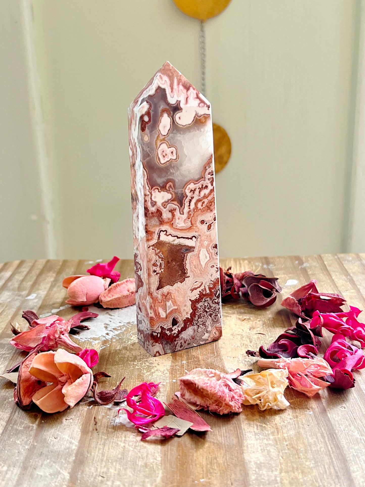 Mexican Lace Agate x Calcite UV REACTIVE Towers