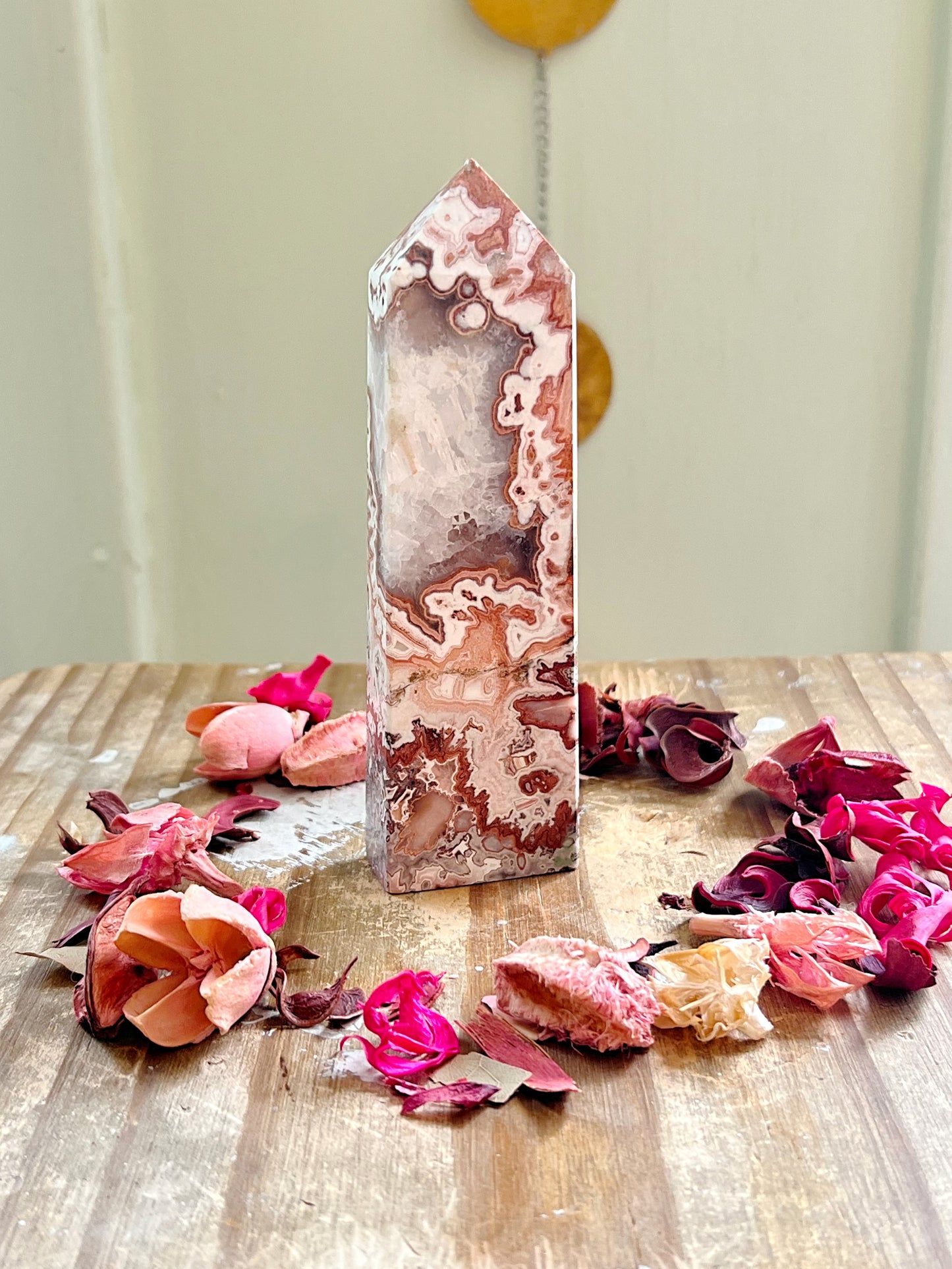 Mexican Lace Agate x Calcite UV REACTIVE Towers