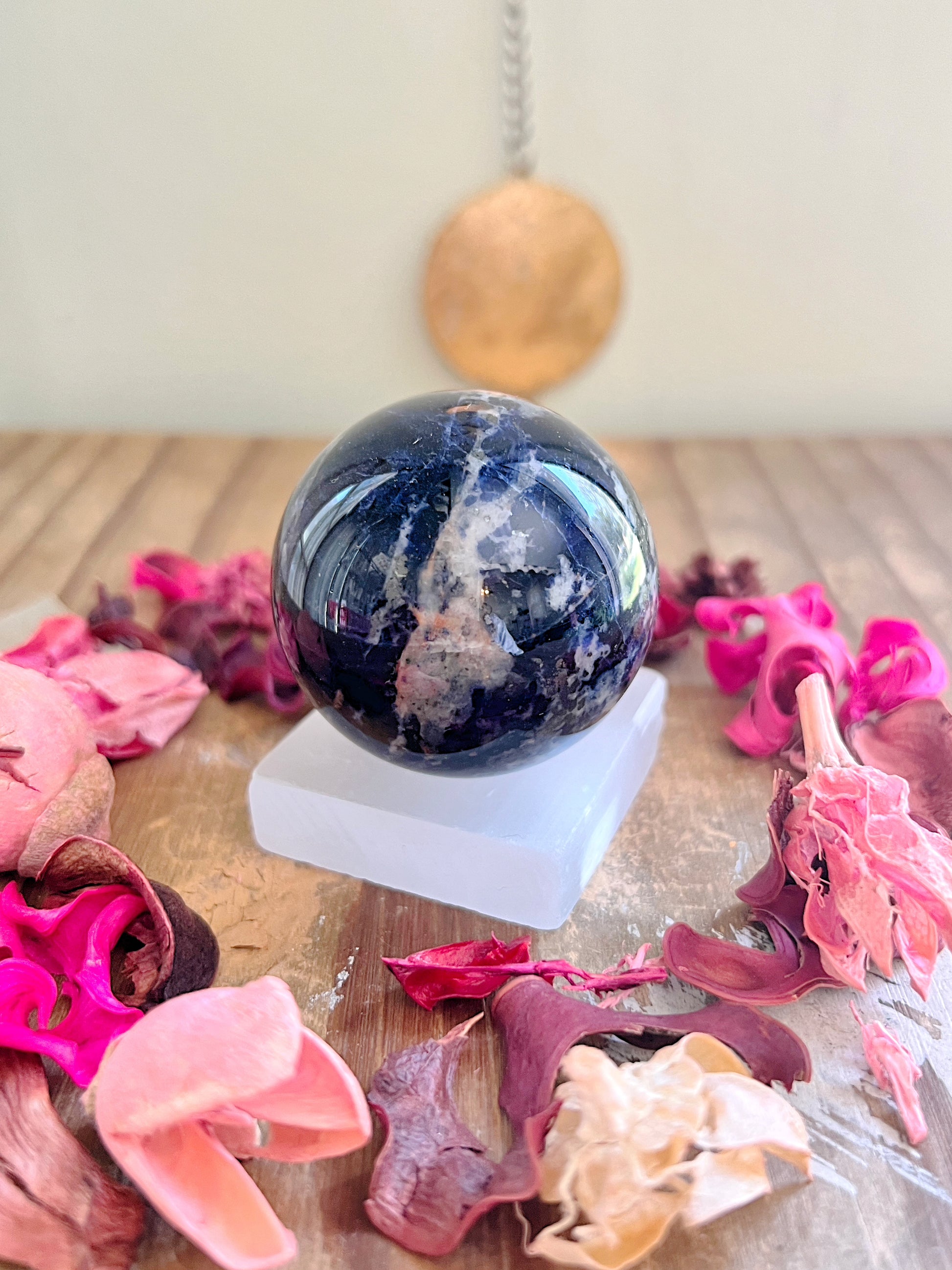 Selenite Square Sphere Stands - Rose and Quartz