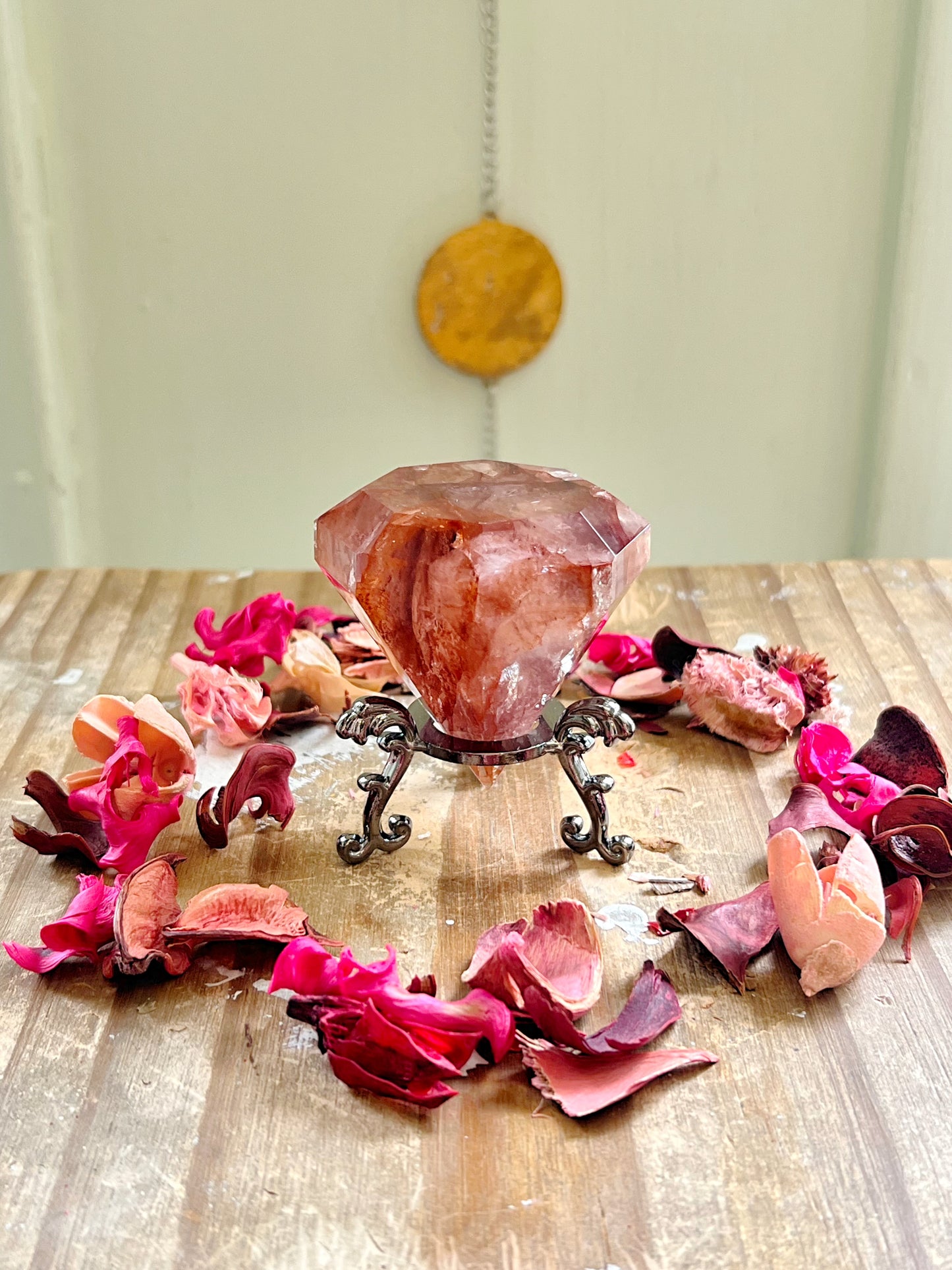 Fire Quartz Diamonds on Stands