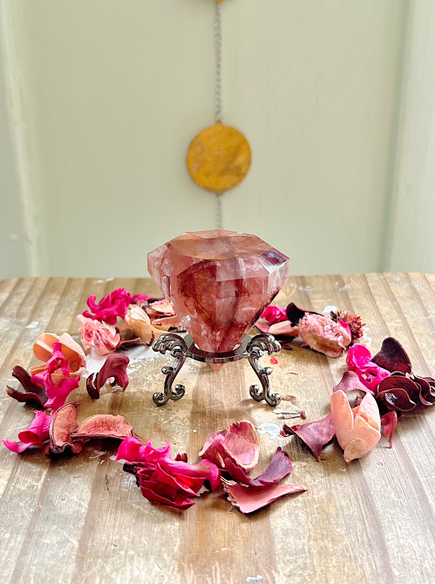 Fire Quartz Diamonds on Stands
