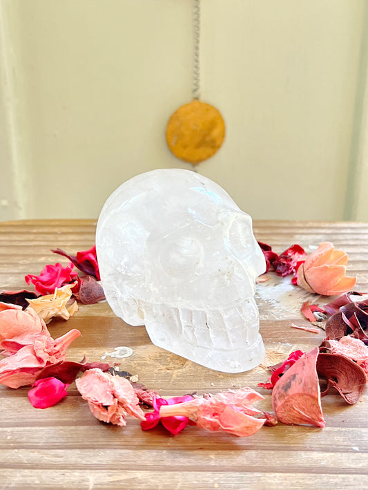 Clear Quartz Skull Carving